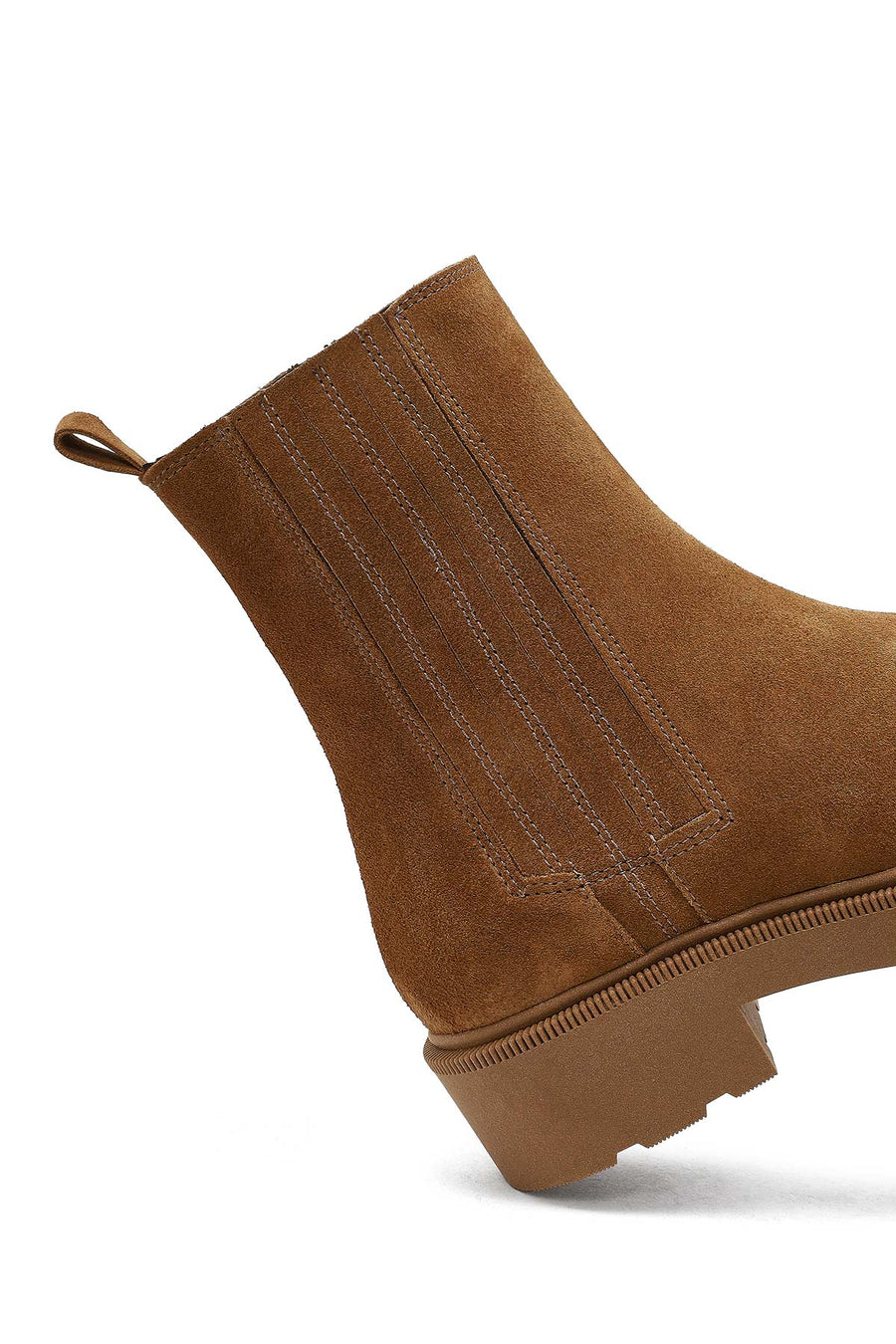 Women Mink Zippered Thick Sole Suede Leather Boot