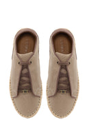 Male Mink Lace-Up Thick-Soled Suede Espadrilles | Derimod