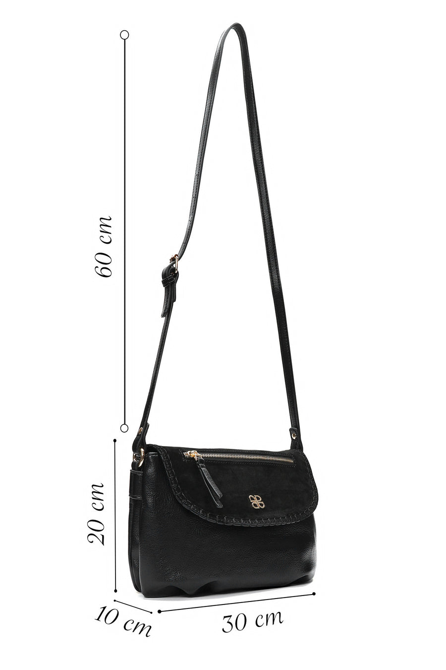 Women's Black Long Strap Crossbody Bag