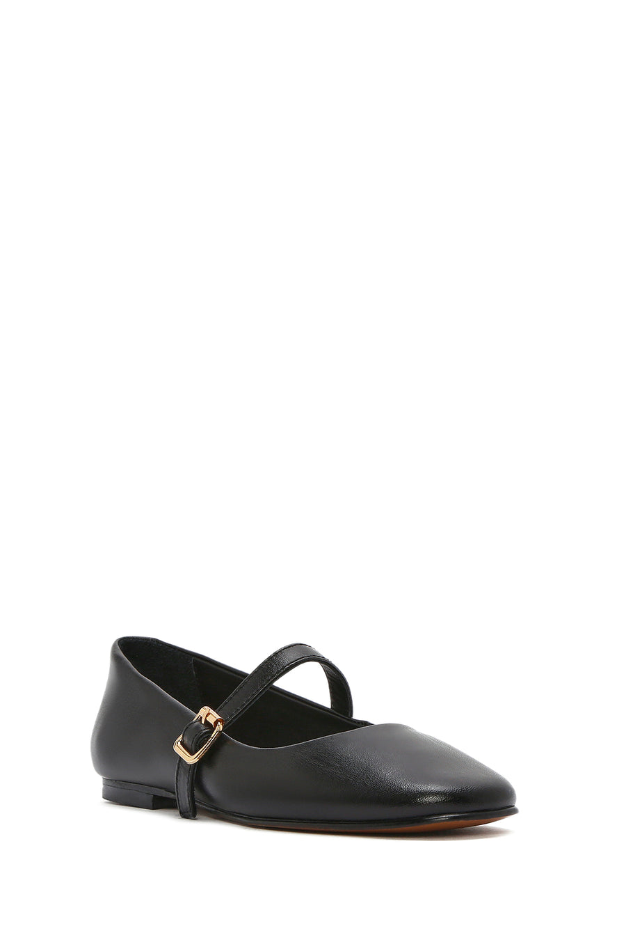 Women's Black Banded Leather Ballerinas