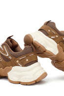 Woman Camel Lace-Up Chunky Sneaker | Derimod