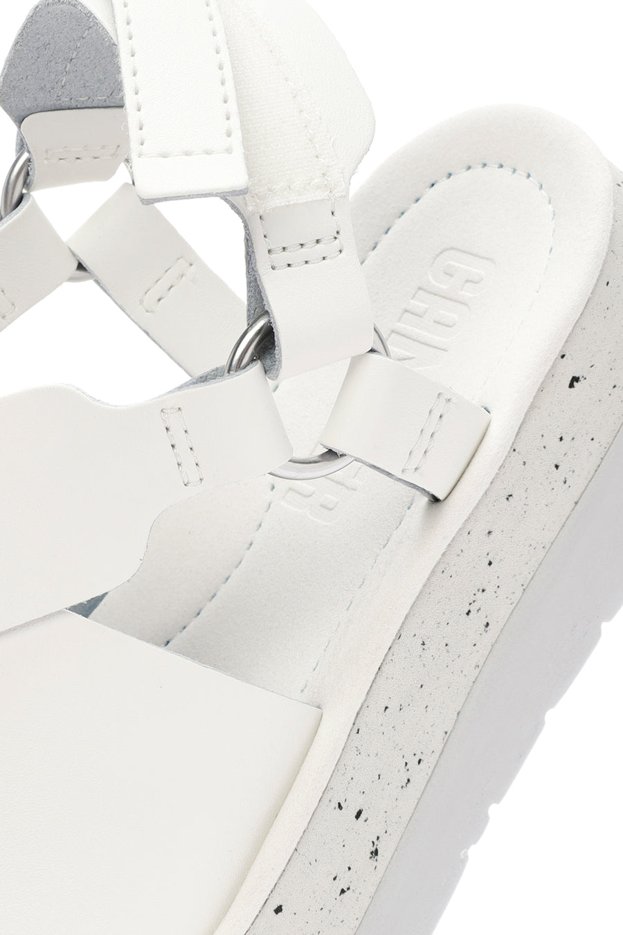 Camper Women's White Oruga Up Thick Soled Leather Sandals