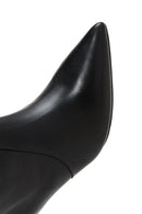 Women's Black Leather Heeled Boots | Derimod