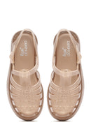Women's Beige Ankle Buckle Thick Soled Jelly Sandals | Derimod