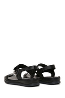 Kadın Siyah Deri Comfort Sandalet | Derimod