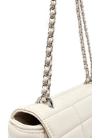 Women's Cream Long Strap Quilted Mini Crossbody Bag | Derimod
