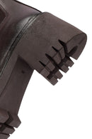 Woman Brown Chunky-heeled Leather Chelsea Boots | Derimod