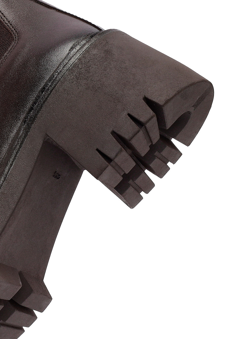 Woman Brown Chunky-heeled Leather Chelsea Boots
