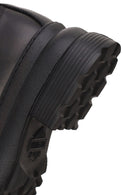 Harley Davidson Woman Black Kitrich Lace-Up Thick-Soled Leather Combat Boots | Derimod