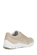 Geox Women's Beige Sukie Lace-Up Fabric Sneaker | Derimod