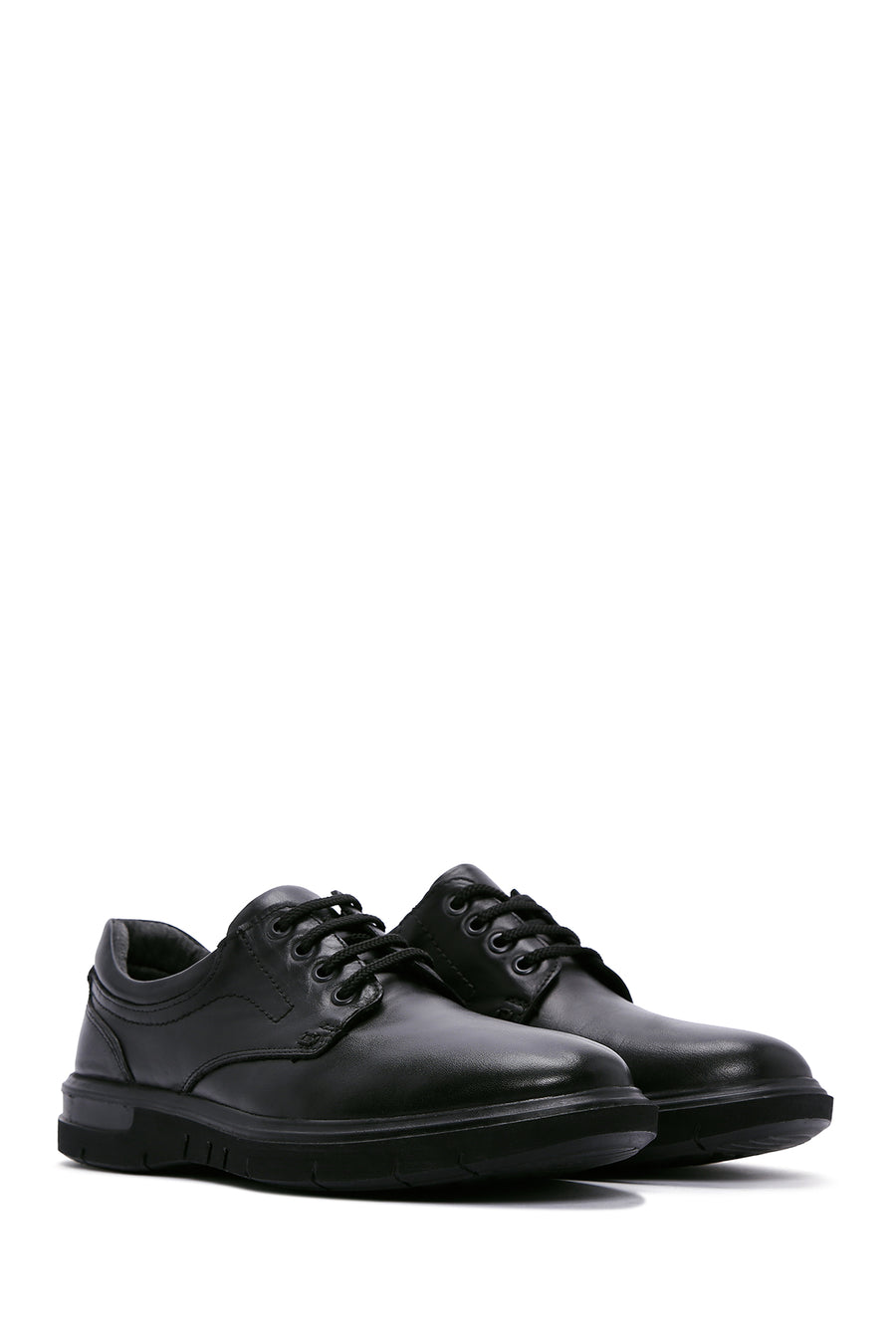 Men's Black Leather Casual Shoes
