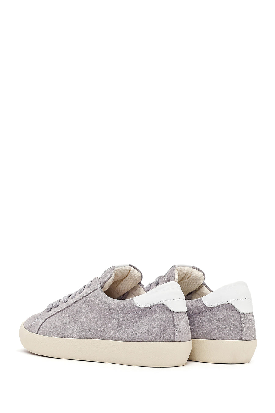 Kadın Gri Bağcıklı Süet Deri Sneaker