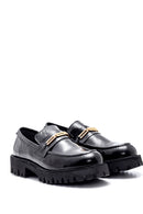 Women's Leather Patent Leather Buckle Loafer | Derimod