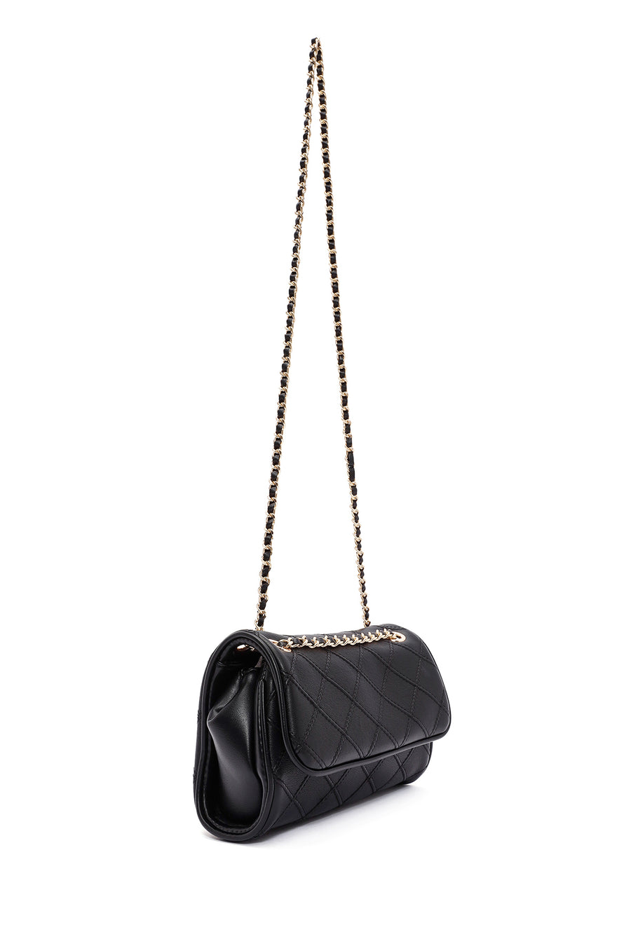 Women's Black Long Strap Printed Shoulder Bag