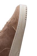 Women's Beige Suede Leather High Top Sneaker | Derimod