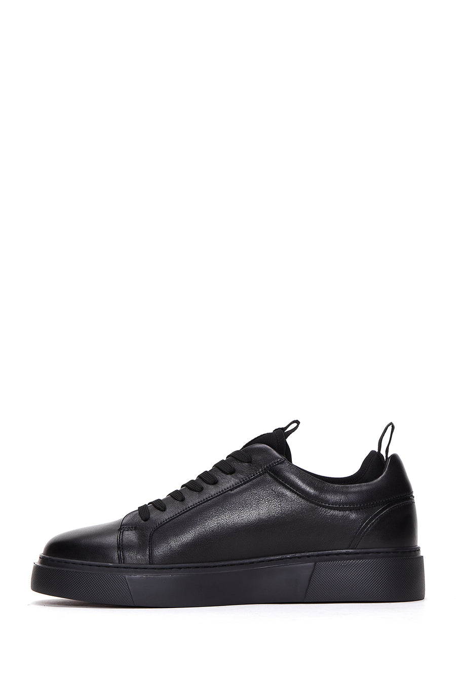 Male Black Lace-Up Leather Sneaker