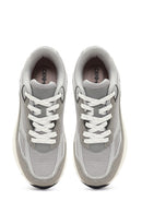 Women's Gray Lace-Up Thick-Soled Sneaker | Derimod