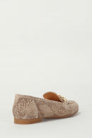 Women's Leather Ballerinas with Chain | Derimod