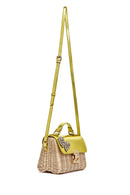 Women's Yellow Accessory Long Strap Straw Crossbody Bag | Derimod