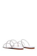 Women's Silver Stone Derimod X Whenever Company Flat Slippers | Derimod