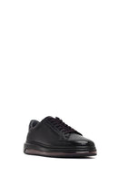 Erkek Siyah Bağcıklı Deri Sneaker | Derimod