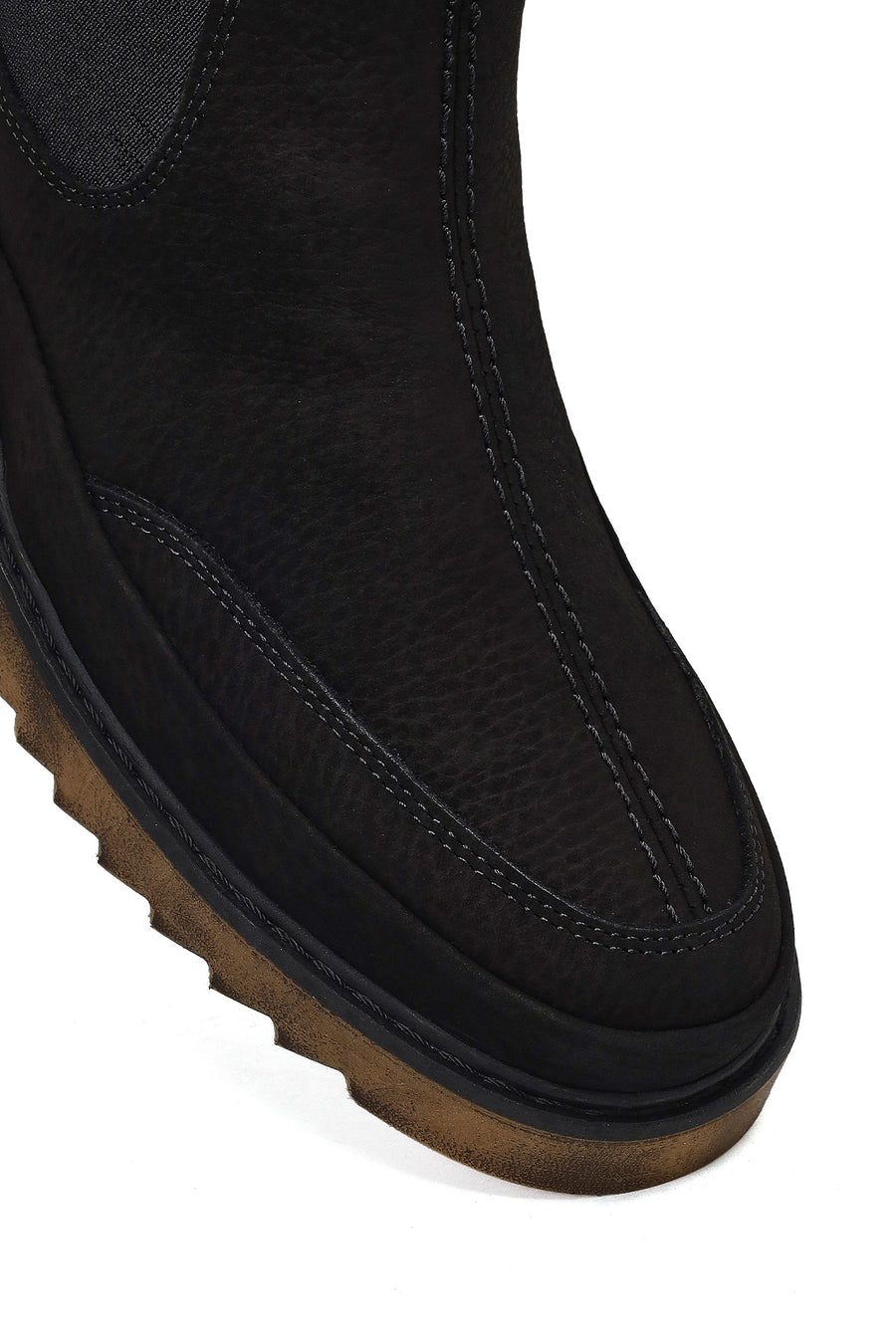Male Black Nubuck Leather Chelsea Boots
