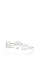 Women's Sneaker with Thick Silver Printed Sole | Derimod