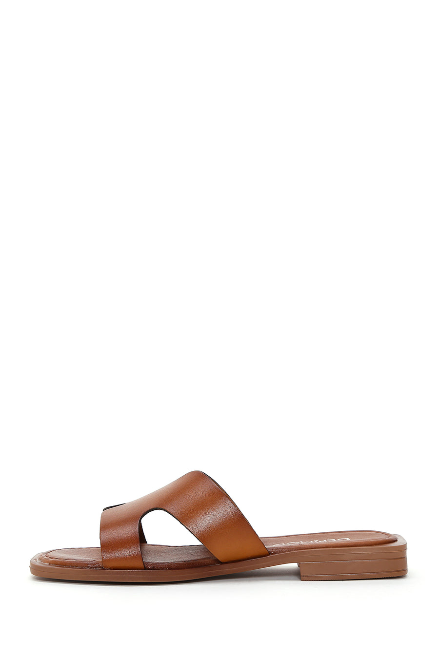 Women's Tan Leather Slippers