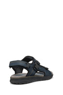 Geox Men's Navy Blue U Spherica Ec5 B- Nbk Synt.Le Double Strap Fabric Sandals | Derimod
