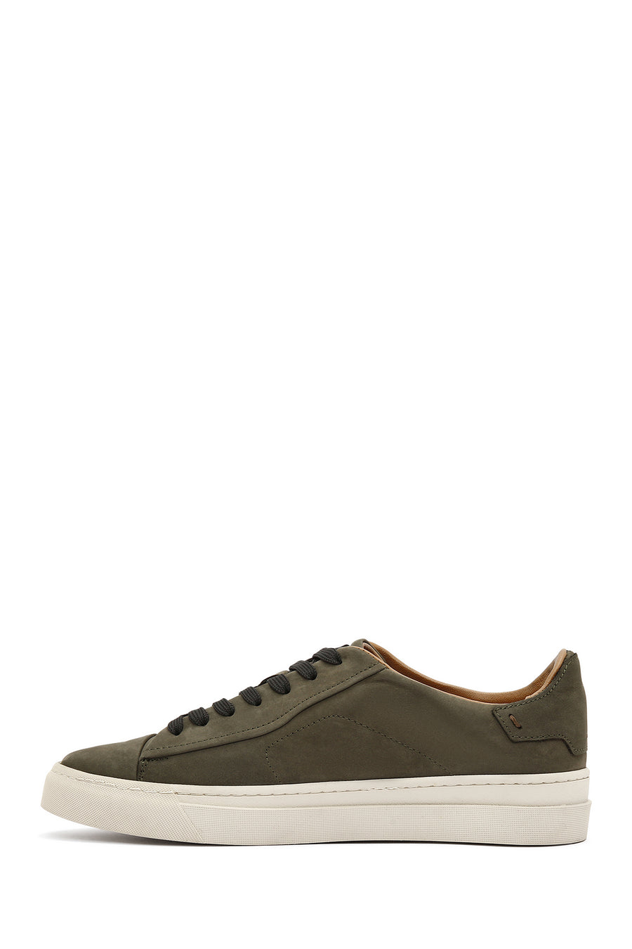 Erkek Haki Bağcıklı Nubuk Deri Sneaker