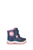 Geox Baby Girl Navy Blue Banded Printed Leather Boots | Derimod