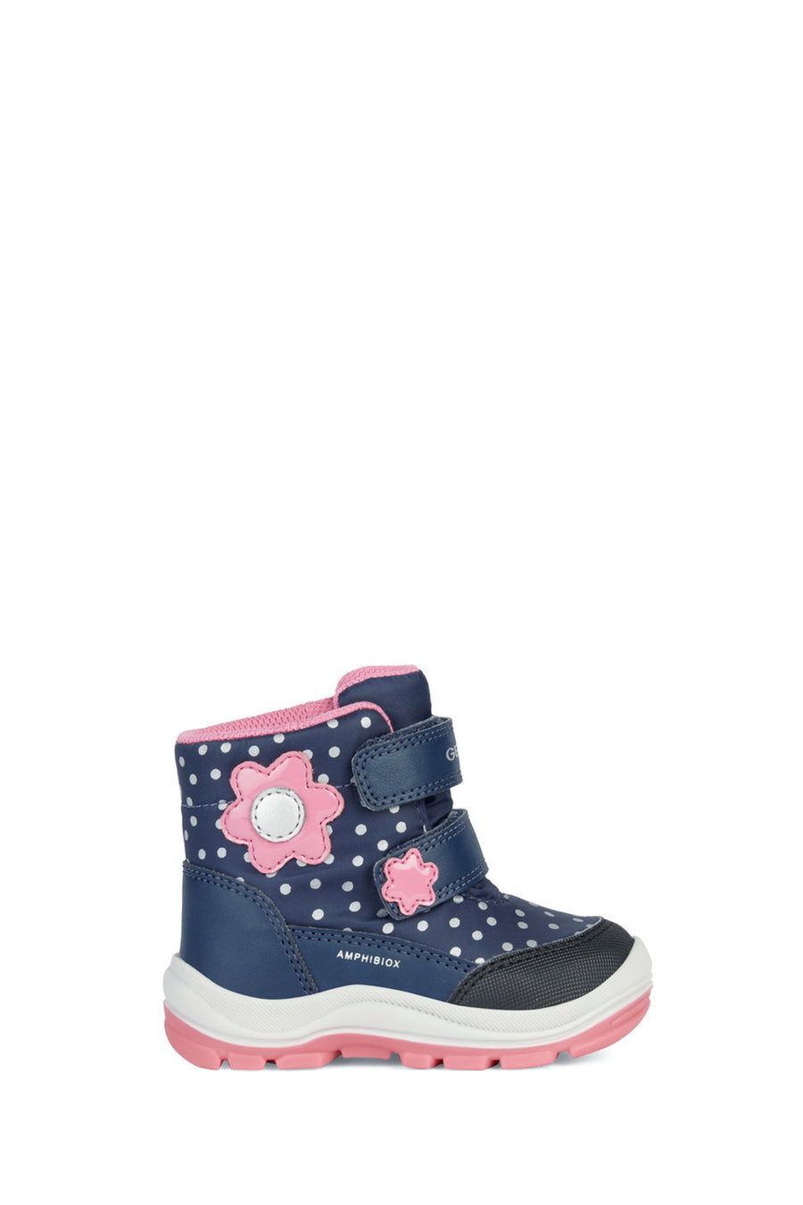 Geox Baby Girl Navy Blue Banded Printed Leather Boots B363WB0MNBCC4268 | Derimod