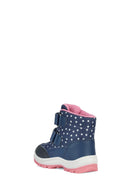 Geox Baby Girl Navy Blue Banded Printed Leather Boots | Derimod