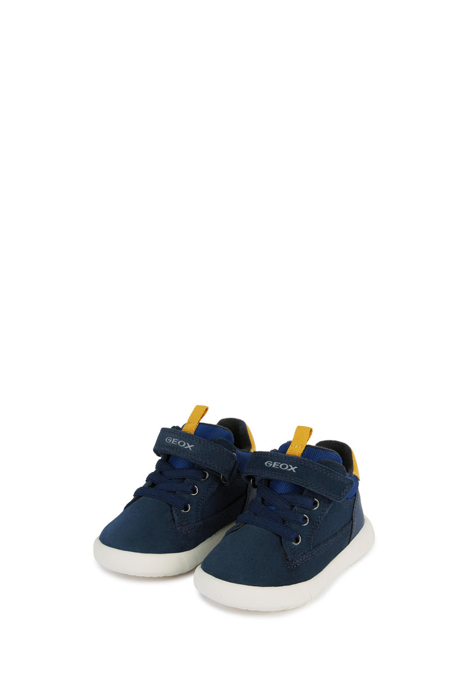 Geox Baby Boy Navy Blue Hyroo A-Striped Suede Leather Sports Boots