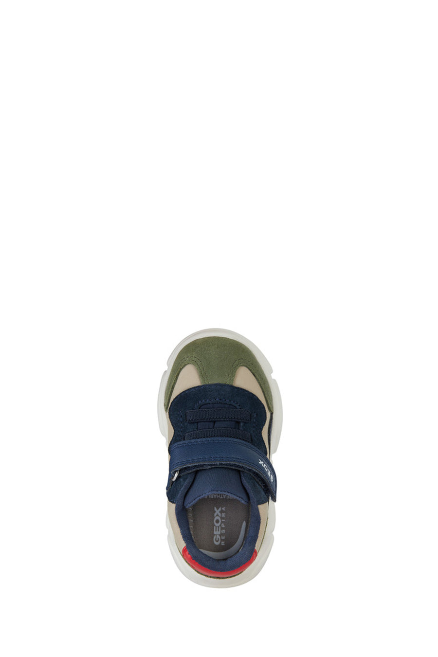 Geox Baby Boy Navy Blue Suede Sneaker with Ciufciuf Straps