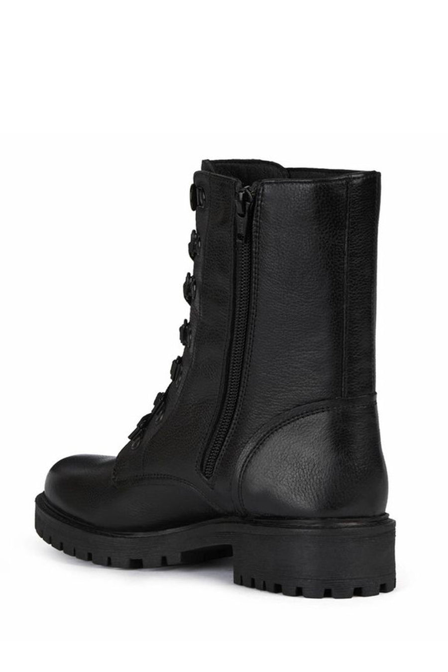 Geox Women's Black Hoara Leather Zippered Casual Boots