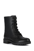 Geox Women's Black Hoara Leather Zippered Casual Boots | Derimod