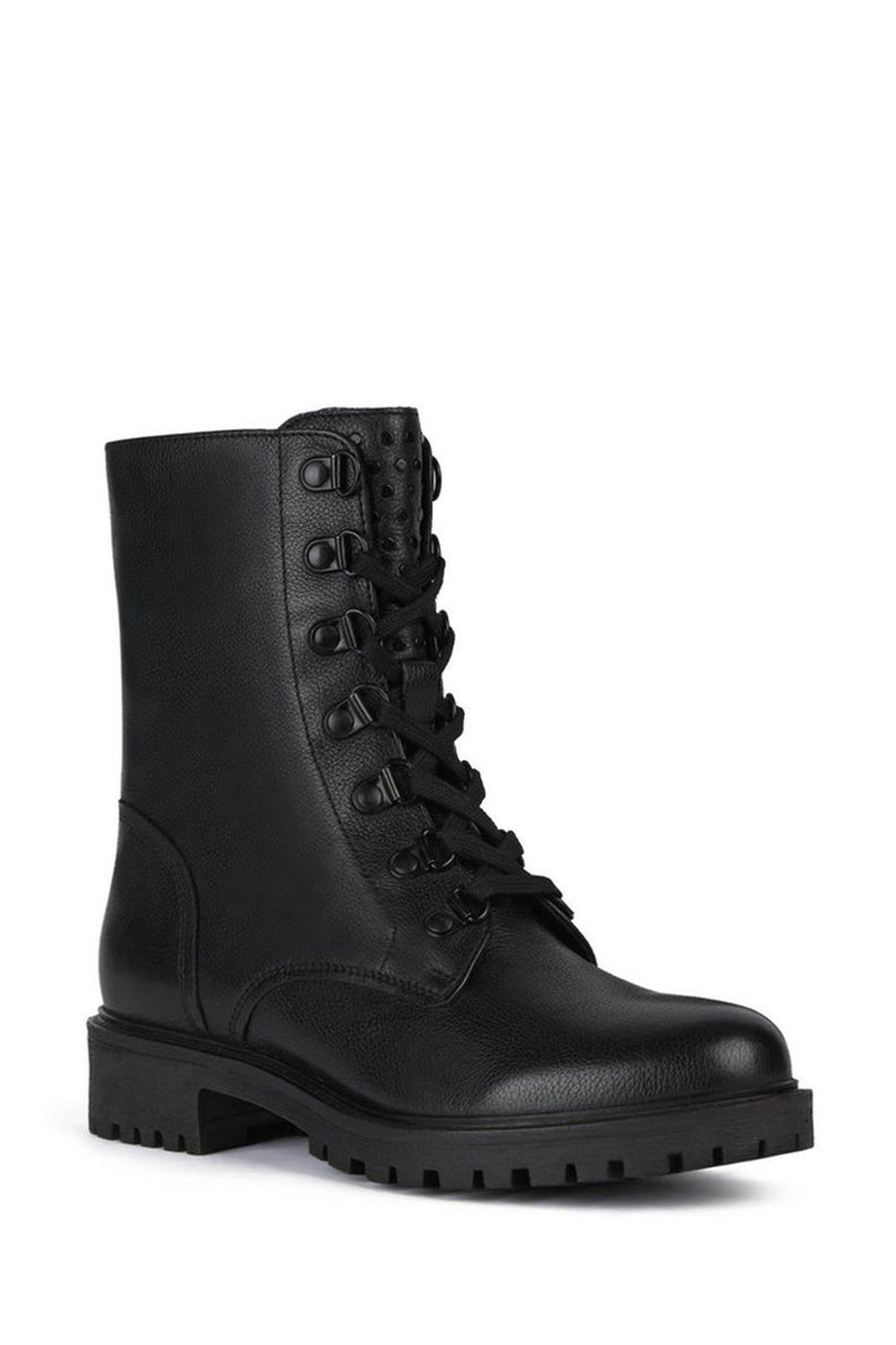 Geox Women's Black Hoara Leather Zippered Casual Boots
