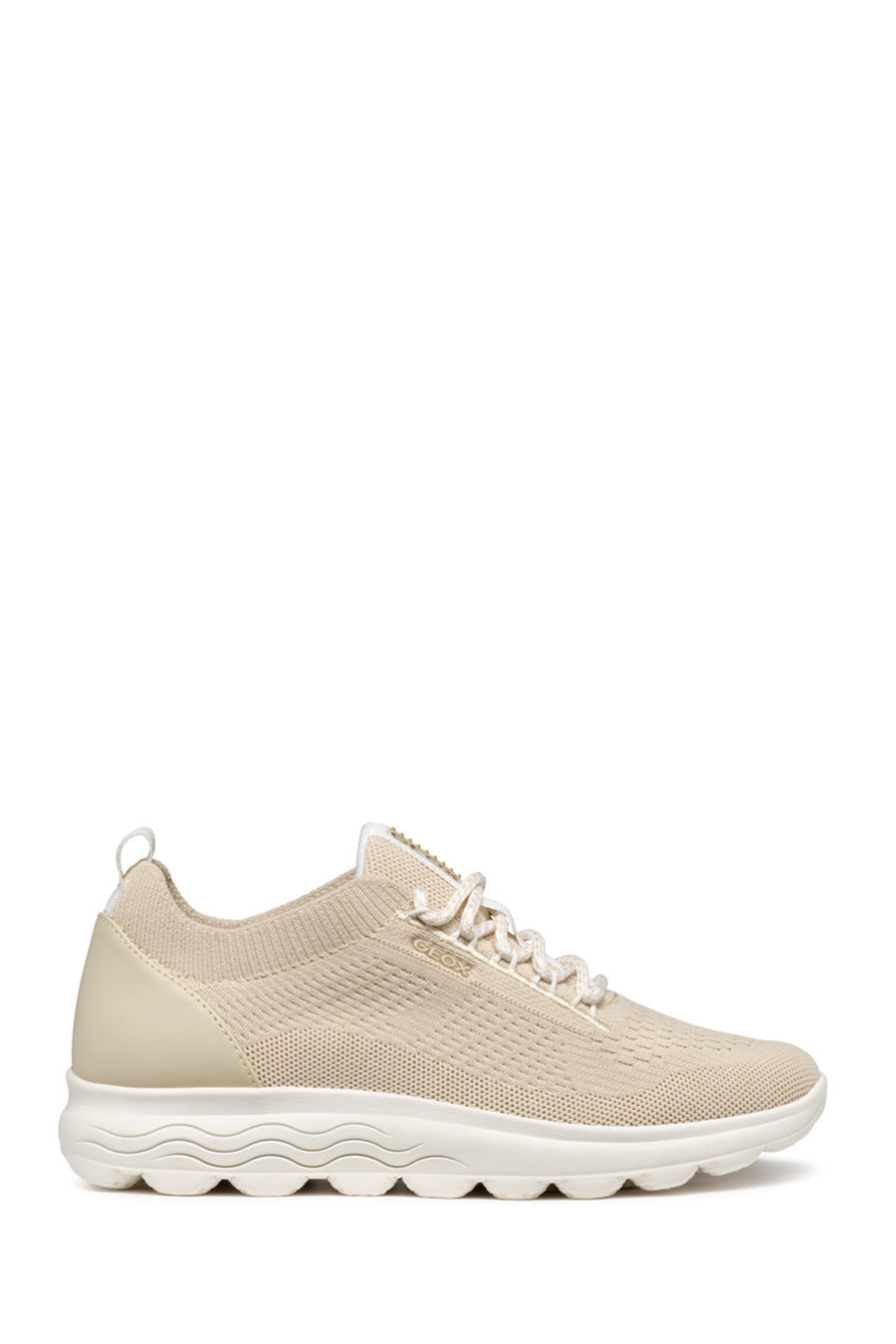Geox Kadın Vizon D Spherica A - Knitted Text Bağcıklı Kalın Tabanlı Kumaş Sneaker D15NUA0006KC6738 | Derimod