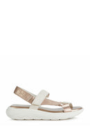 Geox Women's Cream D Spherica Ankle Strap Leather Sandals | Derimod