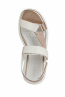 Geox Women's Cream D Spherica Ankle Strap Leather Sandals | Derimod
