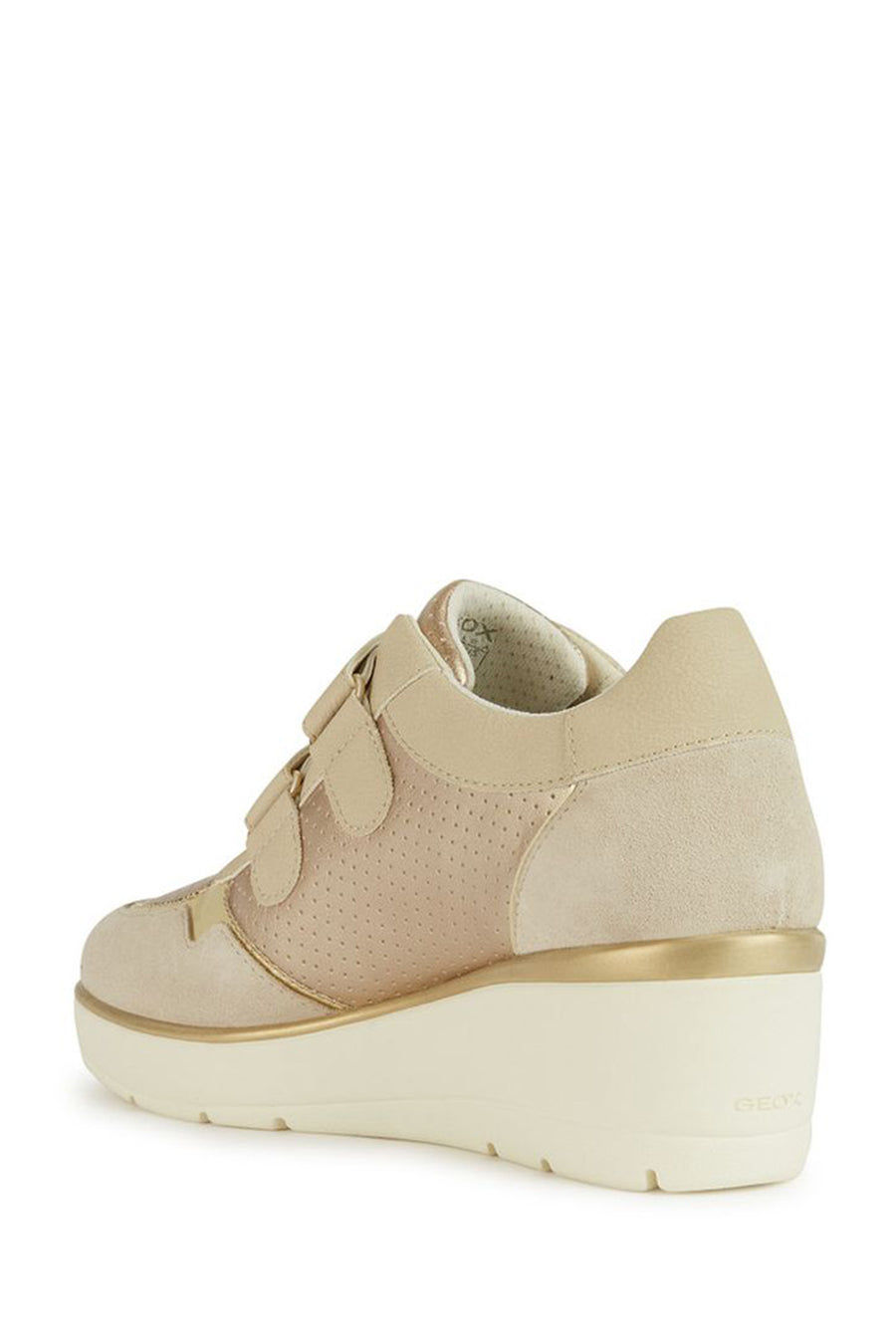 Geox Women's Beige Ilde Thick Soled Leather Sneaker