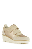 Geox Women's Beige Ilde Thick Soled Leather Sneaker | Derimod