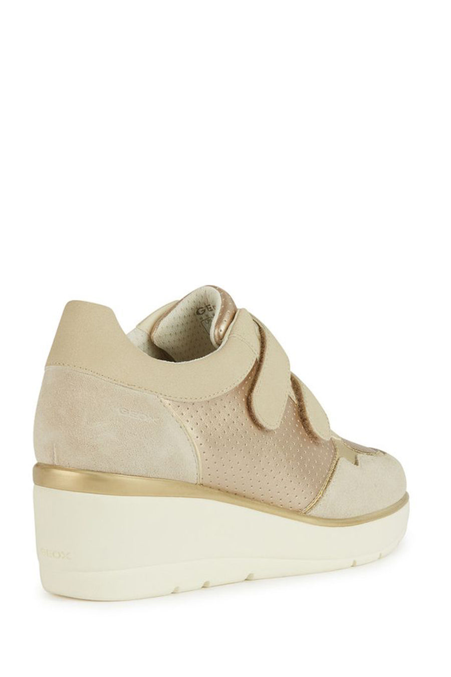 Geox Women's Beige Ilde Thick Soled Leather Sneaker