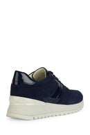 Geox Kadın Lacivert Desya Bağcıklı Deri Sneaker | Derimod