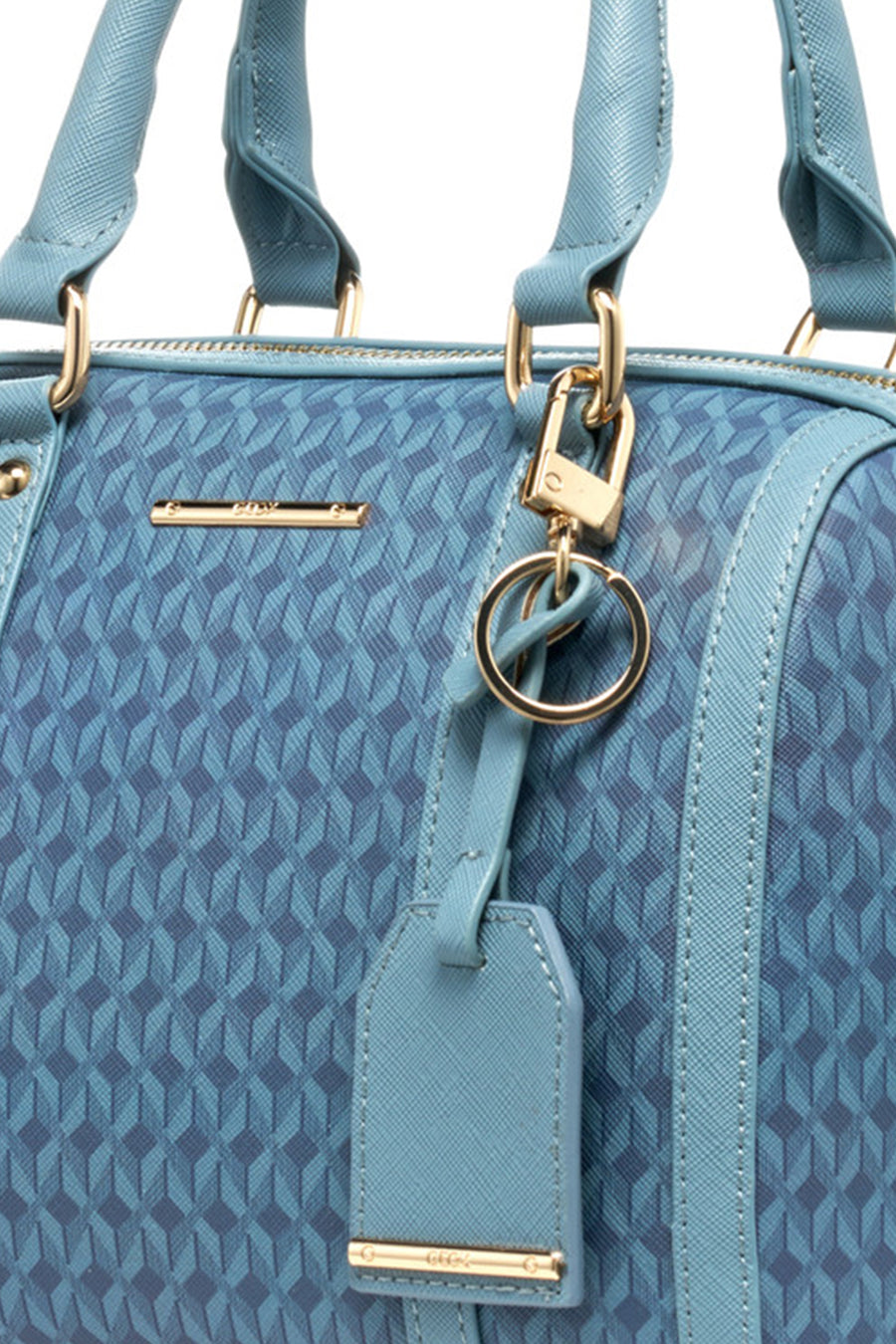 Geox Women Blue Zene S Long Strap Patterned Leather Shoulder Bag