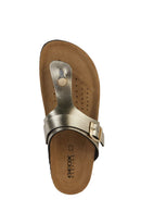 Geox Women's Gold Brionia Leather Flip Flops | Derimod