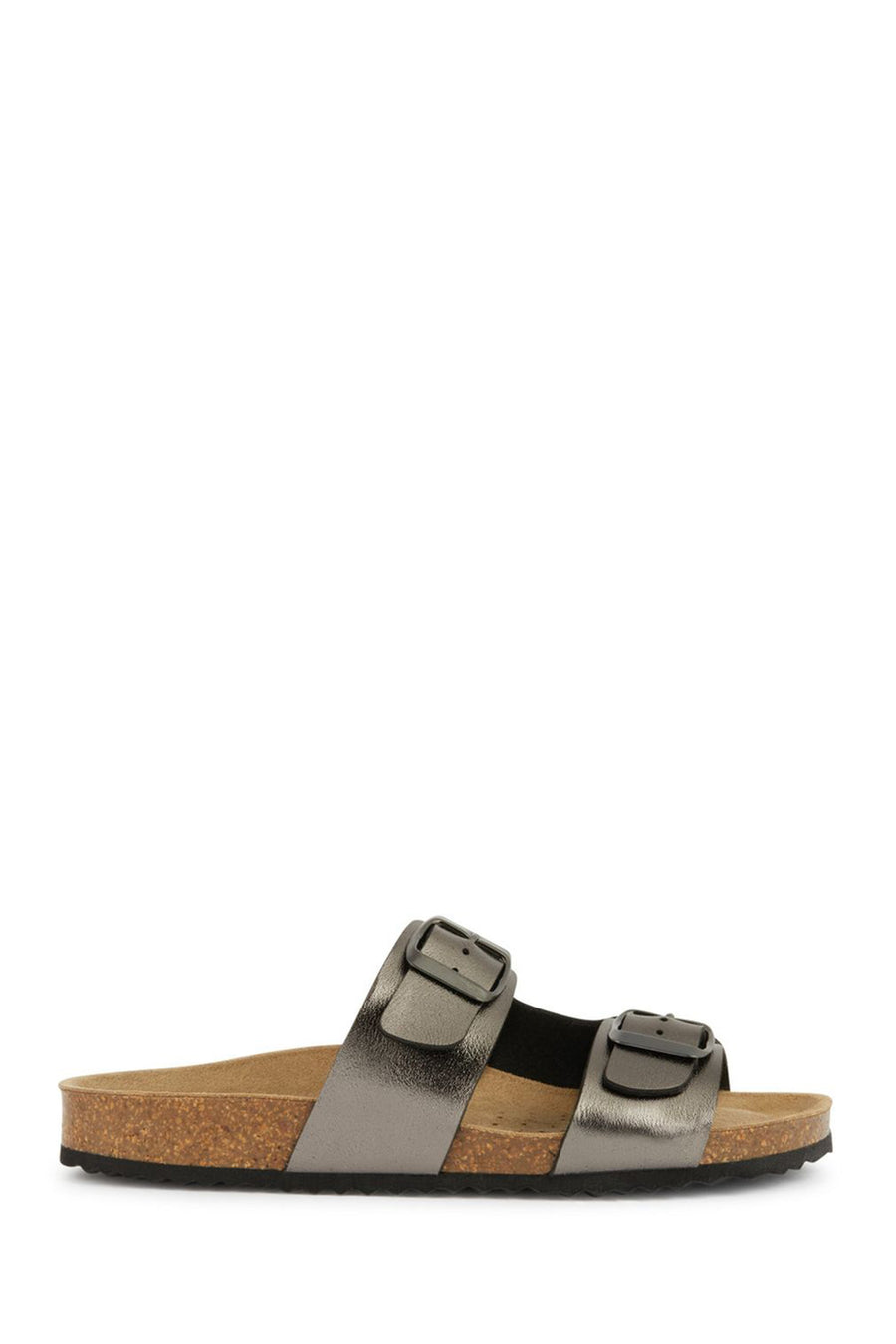 Geox Women's Gray Brionia Leather Slippers D35LSL000BNC1357 | Derimod