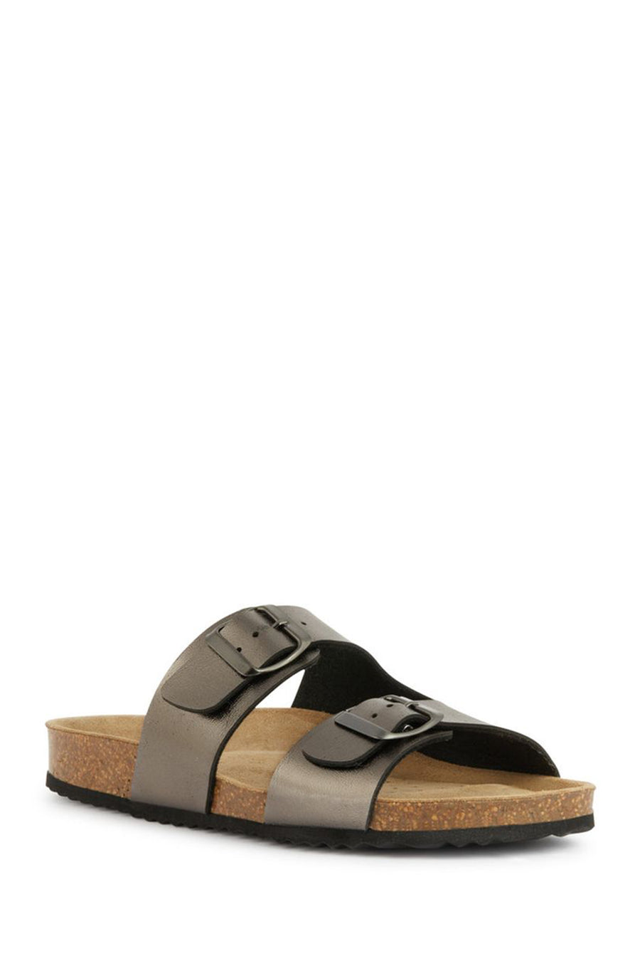Geox Women's Gray Brionia Leather Slippers