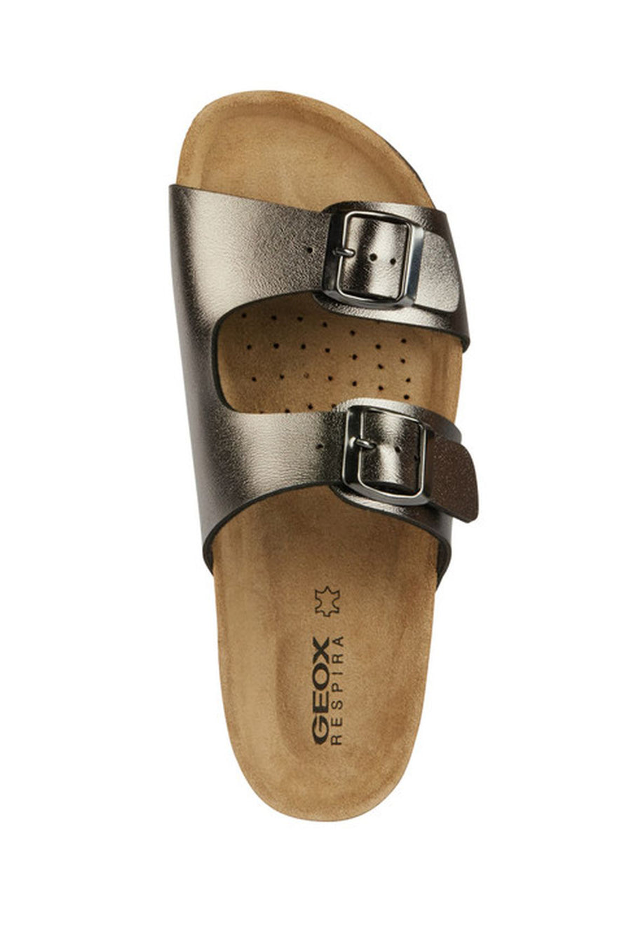 Geox Women's Gray Brionia Leather Slippers